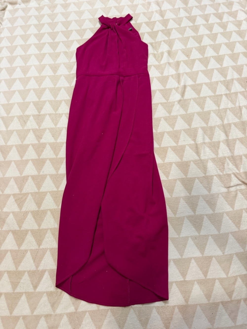 Julia Jordan Knot-Neck Tulip-Hem Midi DresS WOMENS SIZE 6 pink berry NEW